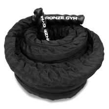 Канат тренировочный BRONZE GYM 3.8см.х12м.,9кг. (с защитным рукавом)