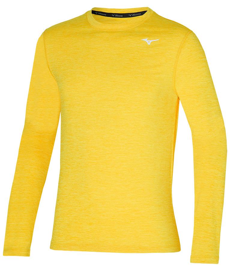 Футболка мужская Mizuno Impulse Core LS Tee M (L; yellow (желтый); J2GA7520-49-L)