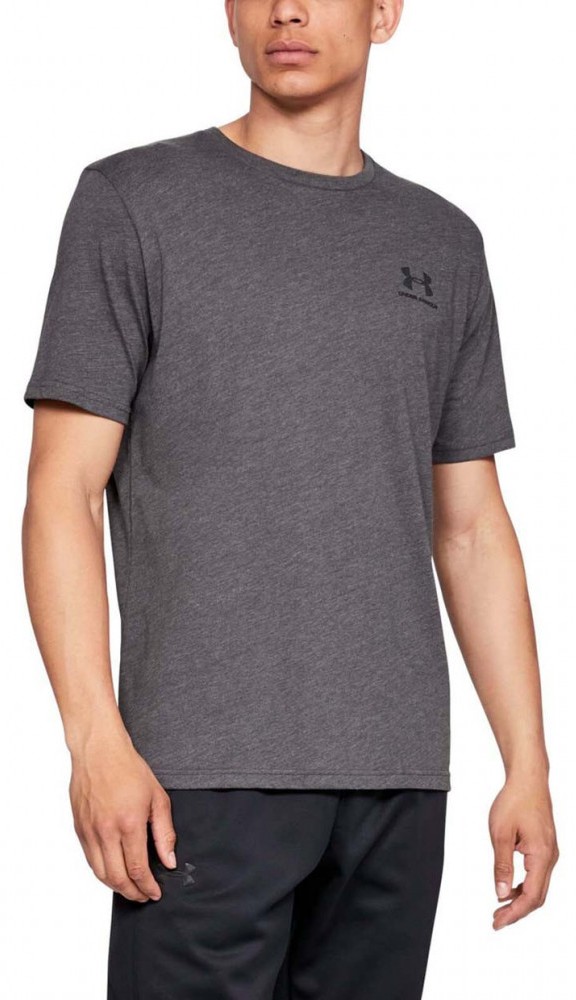 Футболка мужская Under Armour Sportstyle Left Chest Logo SS (MD; 48-50; dark grey (темно-серый); 1326799-019-MD)