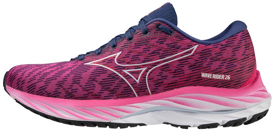 Кроссовки женские Mizuno WAVE RIDER 26 (FFuchsia/HBlue/Innuendo USA 8 || UK 5.5 || RUS 37.5 || J1GD2203-27-55UK)