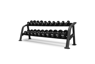 Набор обрезиненных гантелей BRONZE GYM, 2.5-25 кг - 10 пар, шаг 2,5 кг