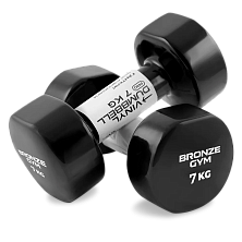 Гантели для аэробики виниловые BRONZE GYM,7 кг., пара