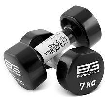 Гантели для аэробики виниловые BRONZE GYM,7 кг., пара.