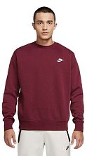 Толстовка мужская Nike Sportswear Club Fleece Crew (бордовый)