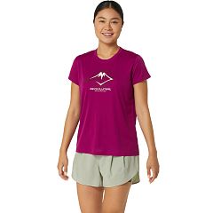 Футболка женская ASICS FUJITRAIL LOGO SHORT SLEEVE TOP (Soft Berry/Blackberry)