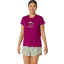 Футболка женская ASICS FUJITRAIL LOGO SHORT SLEEVE TOP (Soft Berry/Blackberry)